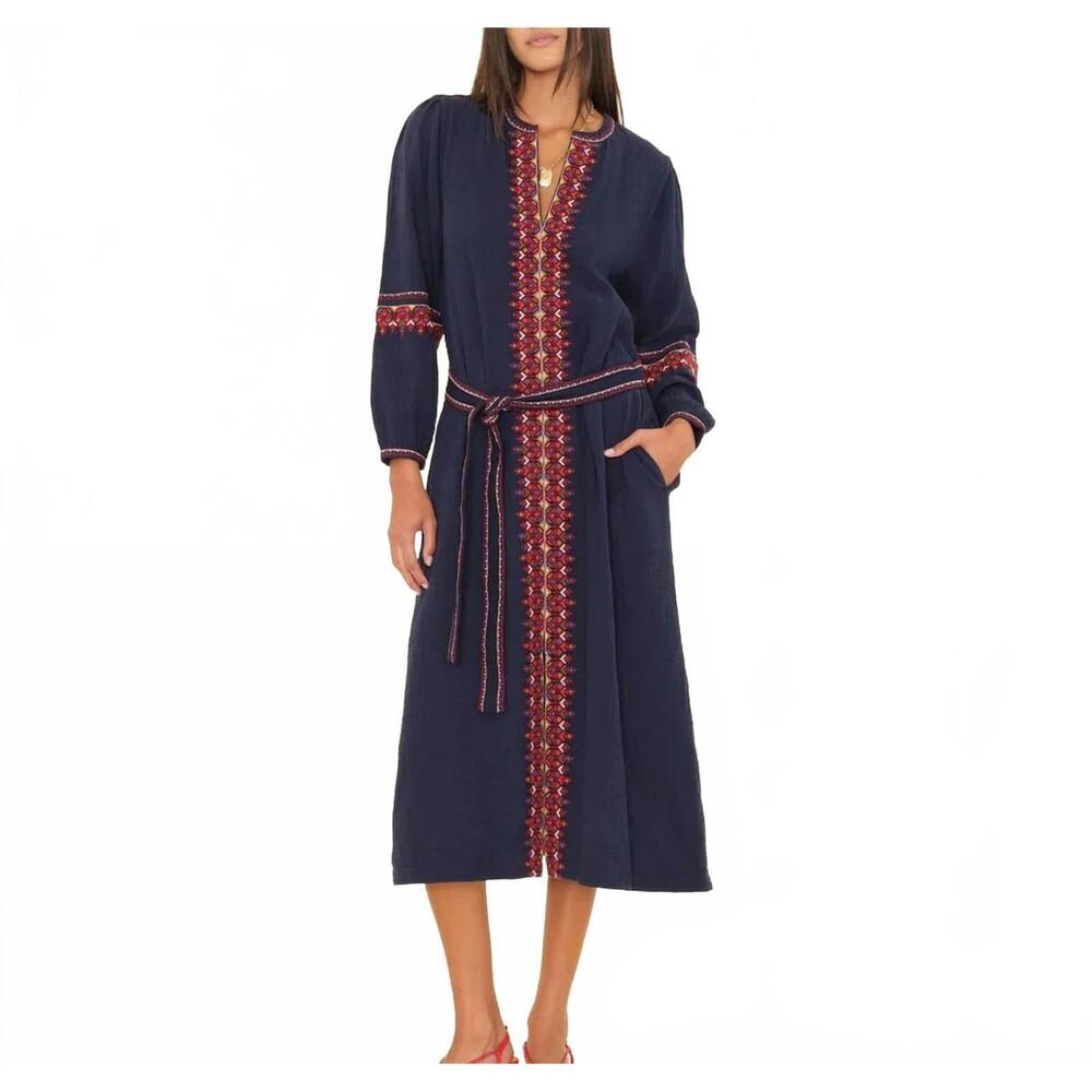 NEW XIRENA gabriella long puff sleeve dress in north star